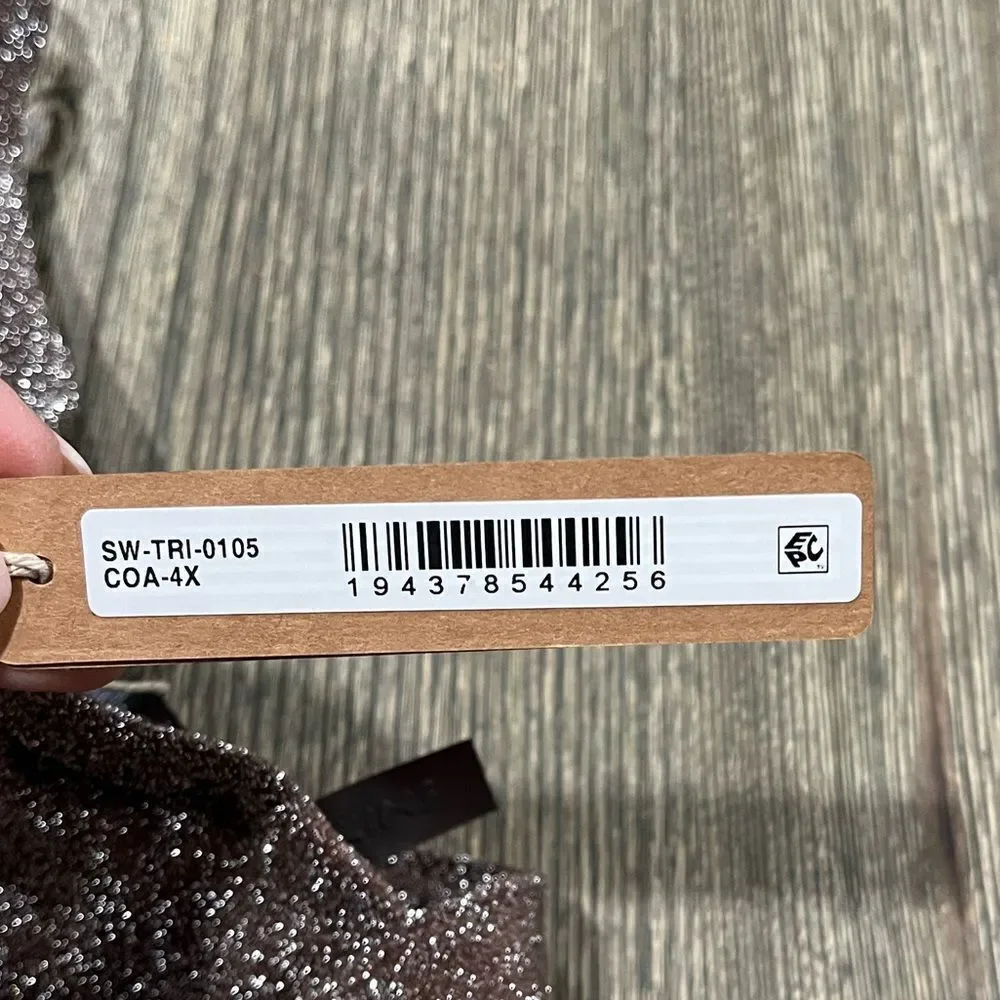 NWT Skims Gliter Triangle Bikini Top Adjustable Straps Lined Cocoa Size 4X